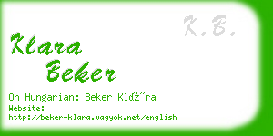 klara beker business card